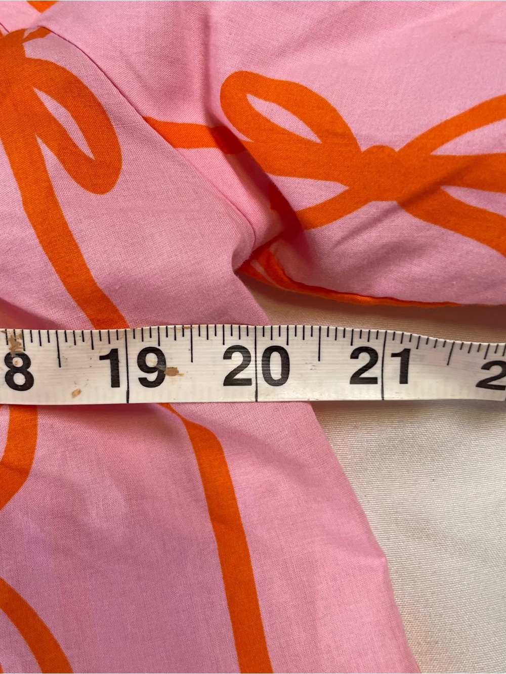 Umgee Pink Orange Bow Print Babydoll Tunic Top Puff Sleeve Medium - Picture 8 of 11